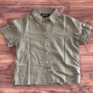 Sage green button down